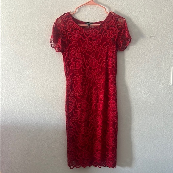 Ambiance Dresses & Skirts - Elegant Red Lace Dress